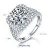 Classic square bag S925 silver plated platinum moissanite diamond women's ring 5.0 carats D-class 1